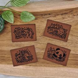 Kunstlederlabel "Süße Tiere mit Spruch"